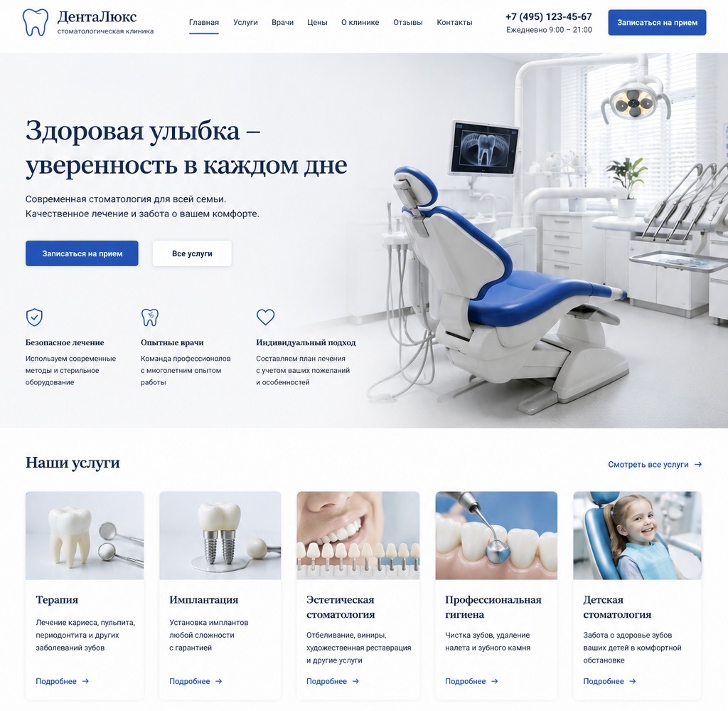 Сайт стоматологии